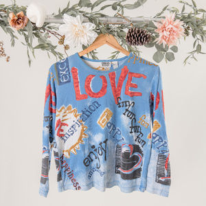 CHICO'S SPREAD THE LOVE KNIT LONG SLEEVE TOP